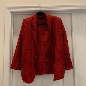 Red blazer with black accents